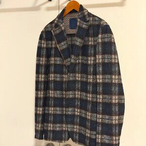 Altea Wool Mens Checkered Blazer/Jacket
